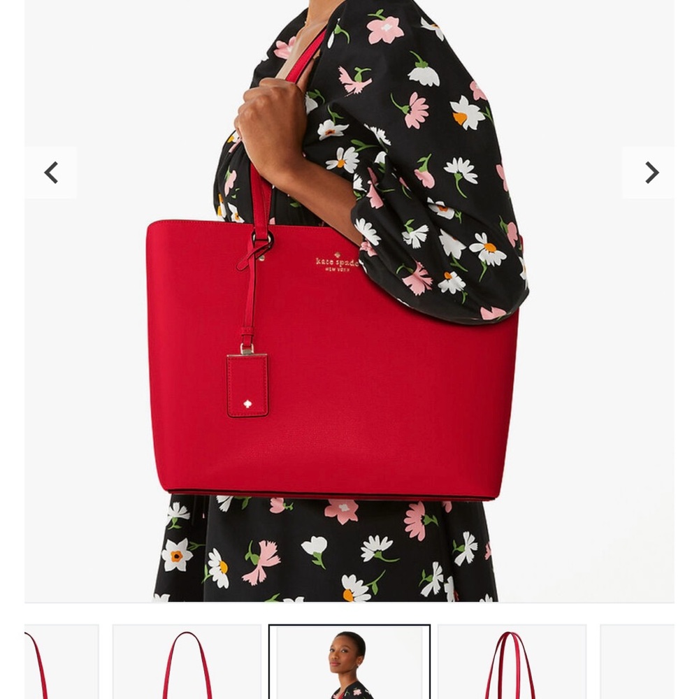 Kate Spade ♠️ perfect ruby Red large Tote Bag